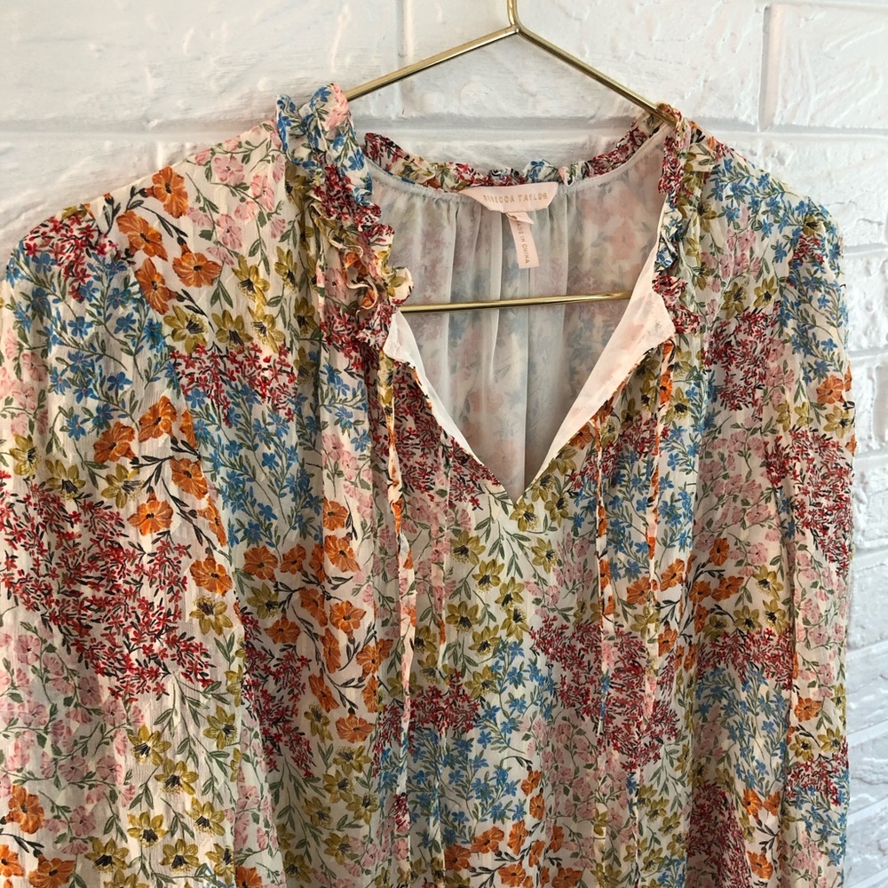 Rebecca Taylor Ava Floral Silk Top - Picture 4 of 13